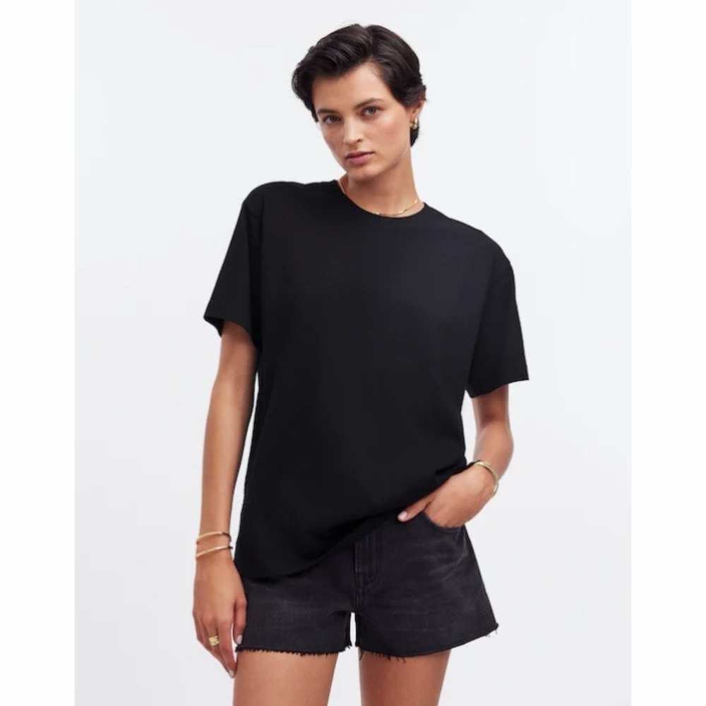 NWT! Madewell - Cotton Relaxed Oversized Tee - Black - Size Extra Small (XS)